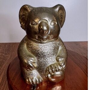Vintage Kirk Stieff Silverplate Koala Coin Bank Made in Japan